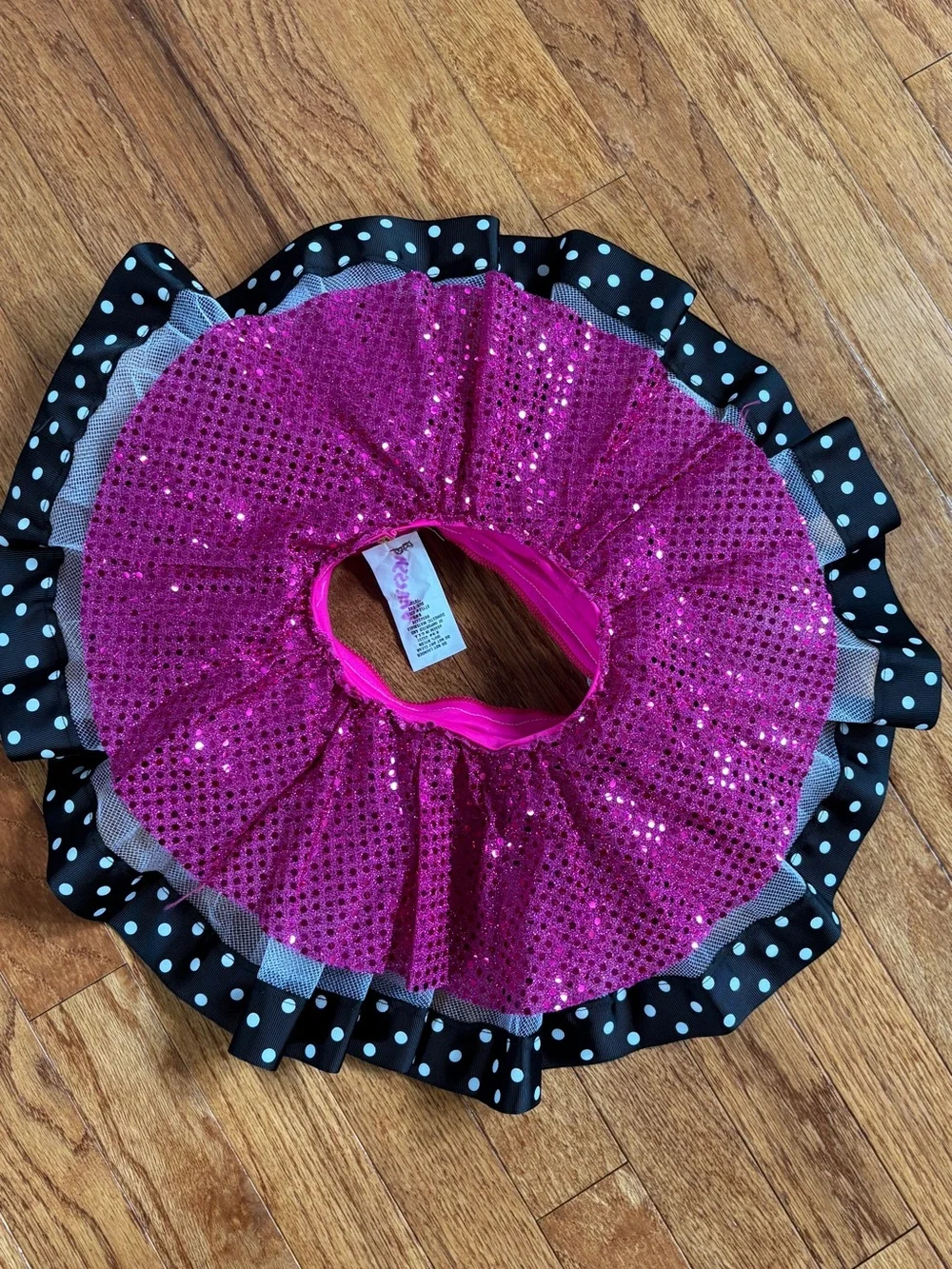 Black & Hot Pink Polka Dot Girls Costume